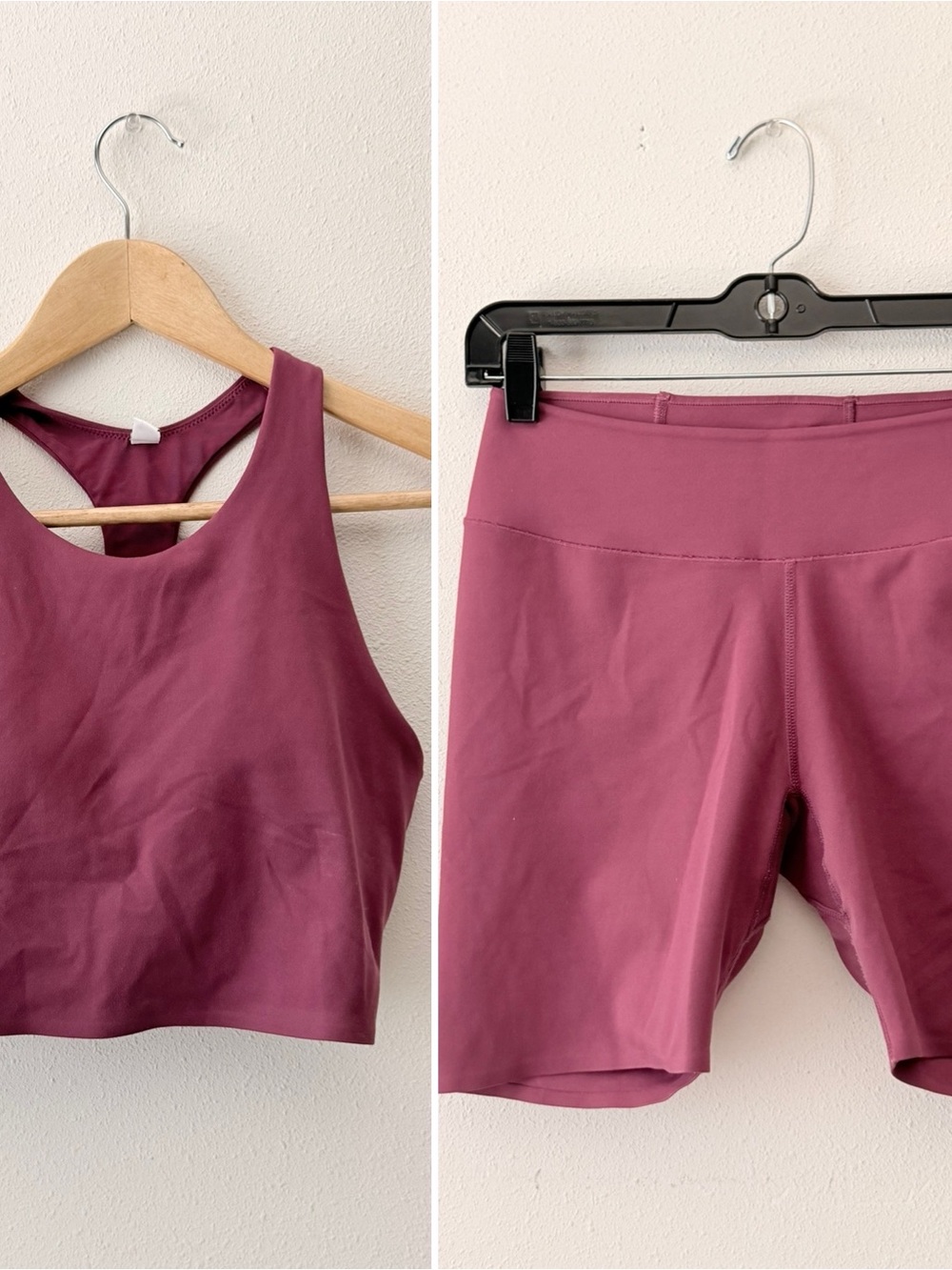 Uniqlo burgundy colored Sports Bra & Bike Shorts Set